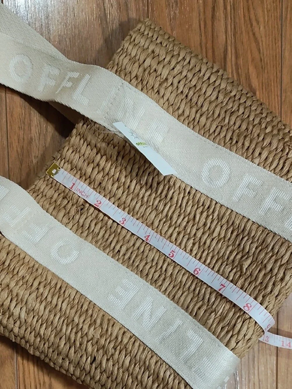 Offline by aerie Natural Woven Straw Tote with Cream Logo Straps